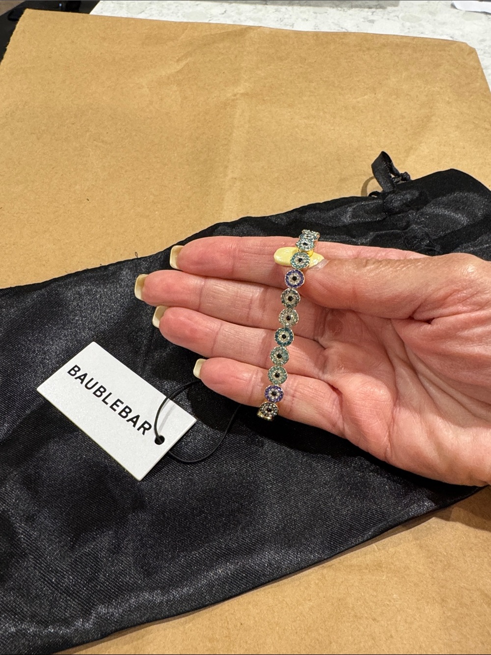 BaubleBar Multicolor Crystal Link Bracelet